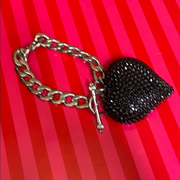 👛 2 for $20👛Black Rhinestone Puff Heart Bracelet - Picture 5 of 7